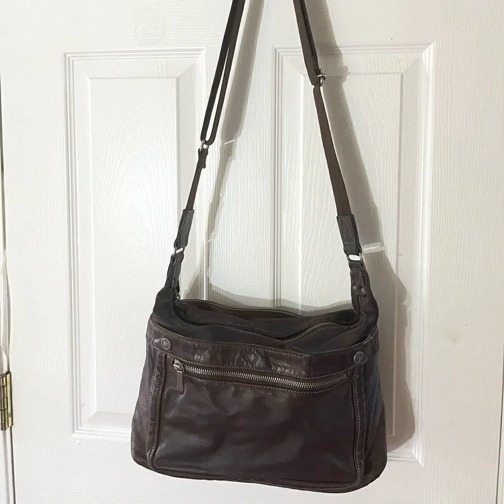 Vintage Toyooka Handmade craftsman made in Japan distressed Brown leather bag